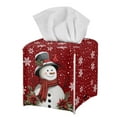 thumbnail image 1 of POLERO Square Tissue Box Cover, Christmas Decoration Waterproof Pu Leather Car Tissue Holder with Metal Button Cartoon Snowman Napkin Holder Organizer for Bathroom, Bedroom, Hotel Desk, 1 of 7