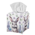 thumbnail image 1 of POLERO Square Tissue Box Cover PU Leather, Cute Rabbit Lavender Waterproof Car Tissue Holder Storage for Bathroom Vanity, Countertops, Dressers, Night Stand, Parlors and Offices, 1 of 7