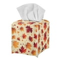 thumbnail image 1 of POLERO Square Tissue Box Cover - Waterproof PU Leather Tissues Cube Boxes Holder Fall Aesthetic Desk Decor for Room, Home & Office - Maple Leaves, 1 of 7