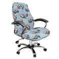 thumbnail image 1 of POLERO Stretch One Piece High Back Office Chair Slipcover, Cute Otter Couple Print Brushed Elastic Fabric Chair Protector for Home Office Workspace, 1 of 7
