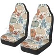 thumbnail image 1 of POLERO Stretchy High Back Car Seat Cover for Auto, Polyester Interior Decor Car Seat Covers for Front Seats, Pumpkin and Maple Leaf Theme, 1 of 12