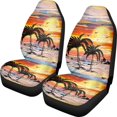 thumbnail image 1 of POLERO Sunset Palm Print Front Seat Cover for Men, 2pc Vehicle Seat Covers Anti-Slip Washable Car Seat Covers, 1 of 9