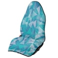 thumbnail image 1 of POLERO Teal Geometric Triangle Car Towel Seat Cover, Non Slip Waterproof Plush Microfiber Cover, Washable for Cars Vans and Drivers, 1 of 7