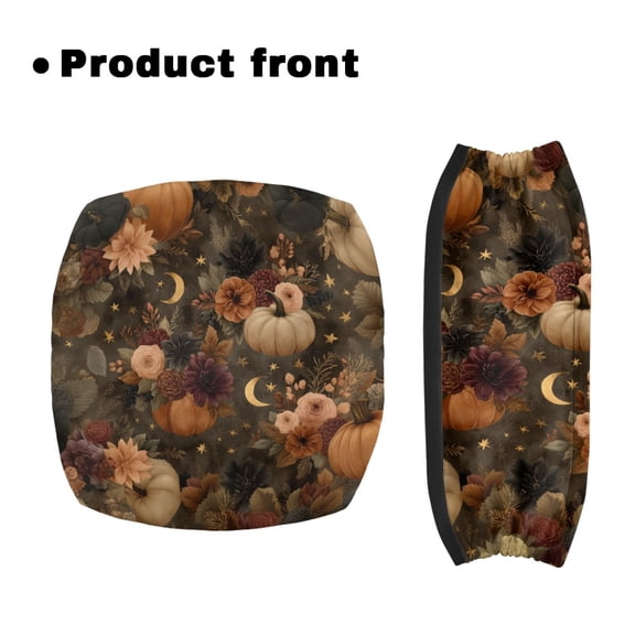 POLERO Thanksgiving Rollator Seat and Backrest Covers in Pumpkin Floral Pattern, Breathable Soft Fabric 2 Pack Accessories for Seniors Home Outdoor Use
