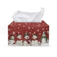 thumbnail image 1 of POLERO Tissue Box Cover PU Leather Car Tissue Holder Rectangular Waterproof Facial Paper Organizer Dispenser for Bathroom, Vanity Countertop, Tabletop, Christmas Snowmen, 1 of 7