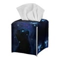 thumbnail image 1 of POLERO Tissue Box Cover Waterproof PU Leather Car Tissue Holder Square Tissues Boxes Organizer for Bathroom Vanity, Night Stands, Office, Home, Kitchen (Black Cat Galaxy), 1 of 7