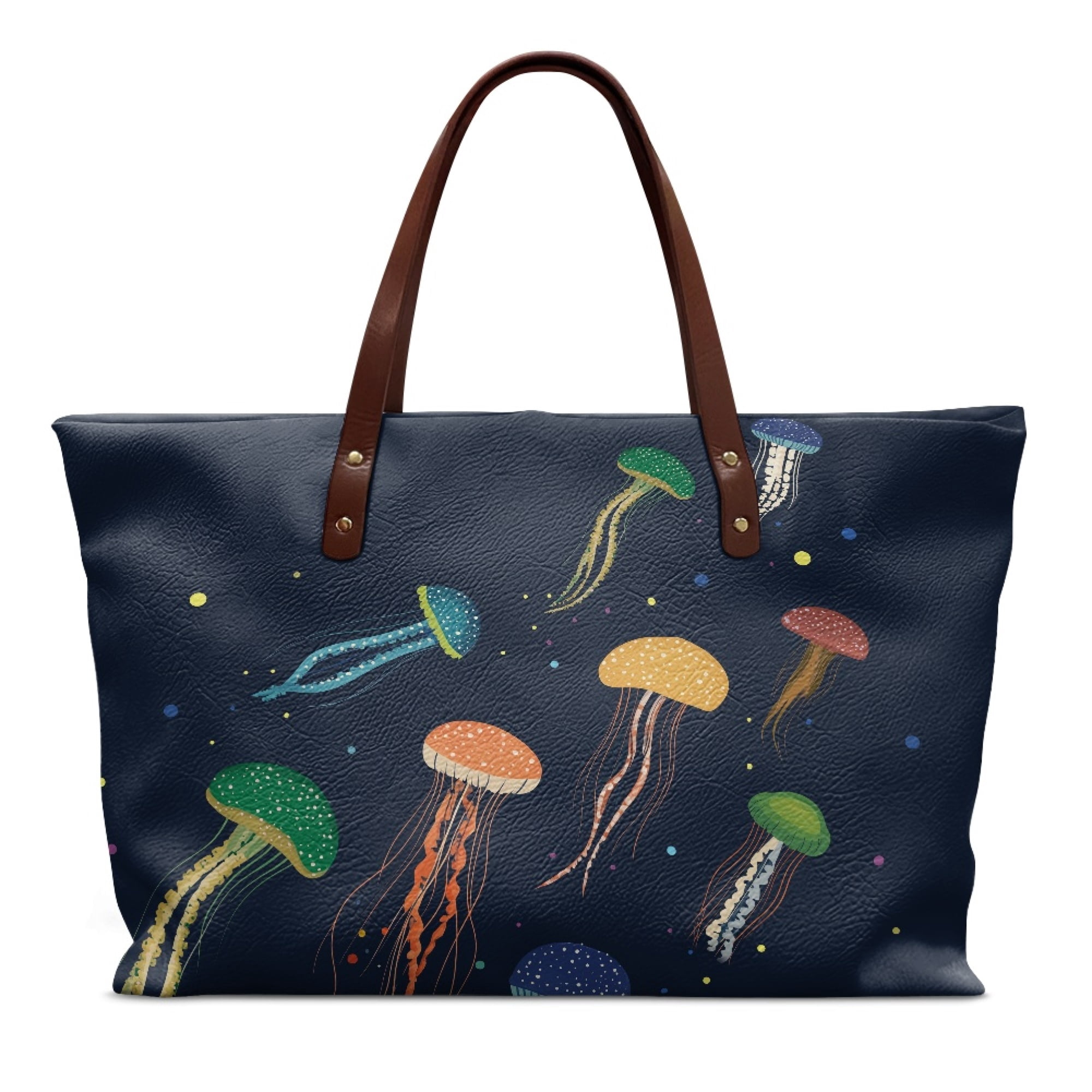Ocean Handle POLERO Tote Handbag with Waterproof Portable, Jellyfish Ocean Large ...