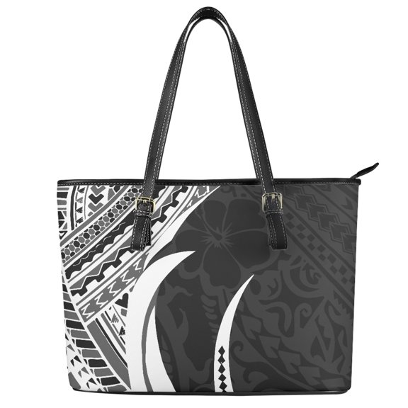 POLERO Tribal Floral Pattern Zippered Saddle Handbag, Leather Tote Shoulder Bags Large Capacity Tote Bag for Trips Work