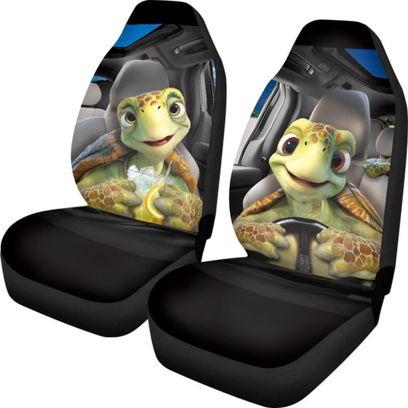 POLERO Turtle Family Front Seat Cover for Truck, 2pcs/Set Breathable Vehicle Seat Covers Winter Warm Anti-Scratch Auto Front Seats Seat Covers