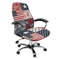 thumbnail image 1 of POLERO USA Flag Patchwork Anti Slip All-in-One Computer Office Chair Covers, Stretch Elastic Cloth High Back Chair Slipcover for Dining, 1 of 7