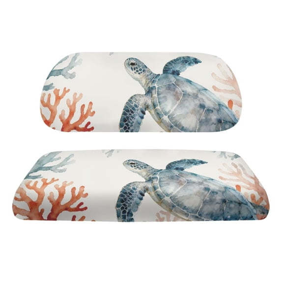 POLERO Universal Golf Cart Seat Covers Ezgo Sea Turtle Coral Print Dress UP Older Breathable Golf Cart Front Seat Cover Fit Like a Glove, Easy to Install, Washable