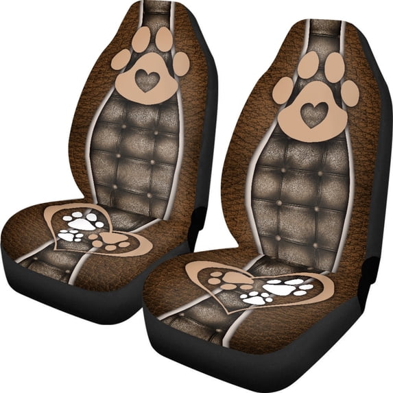 POLERO Vehicle Seat Covers Interior Decor, Dustproof Front Seat Cover Auto Washable, Paw Heart