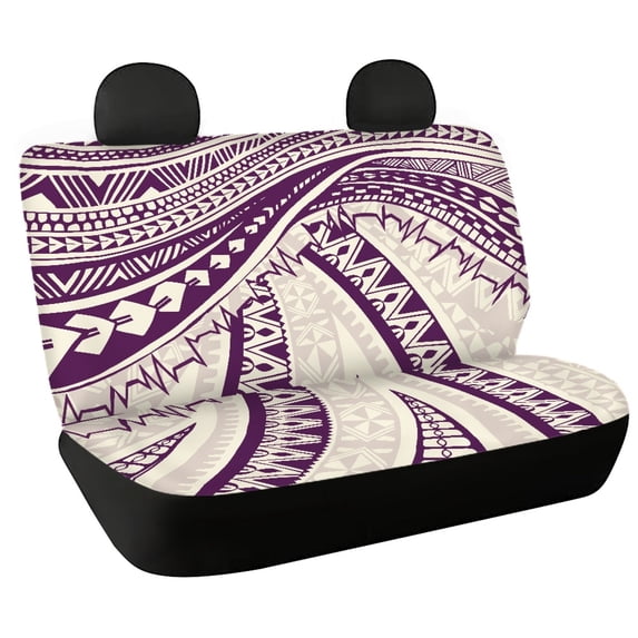 POLERO Violet Pacific Geometric Pattern, Fashion Auto Seat Cushions Set of 2 Non-Slip Durable Rear Bench Seat Cover for Car Interior Automotive