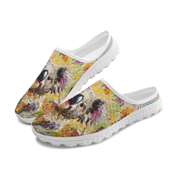 Chririnla Watercolor Koala Breathable Mesh Slip On Mules | Lightweight EVA Sole Summer Casual Shoes for Unisex Indoor Outdoor Wear