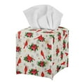 thumbnail image 1 of POLERO Waterproof Tissue Box Cover, PU Leather Square Car Tissue Holder with Red Cardinal Pattern - Decorative Organizer for Bathroom Vanity Countertop, Night Stands, Office Desk & Car, 1 of 7