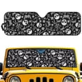 thumbnail image 1 of POLERO White Skull Floral Windshield Sun Shade for Car Off-road Vehicle, Funny Driving Front Window Sun Visor Blocks UV Rays Sunshade, 1 of 7
