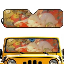 POLERO Windshield Sun Shade, Adorable Bunny Front Window Sunshade Car Accessories Universal Fit Off-road Vehicle Truck Sun Visor Protector, Keep Car Cool