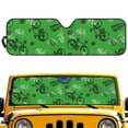 thumbnail image 1 of POLERO Windshield Sun Shade Compatible with Car SUV Off-road Vehicle 52.95"x16.14" Folding Front Window Sun Shade for Car Accessories (Green Bicycle Pattern), 1 of 7