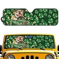 thumbnail image 1 of POLERO Windshield Sun Shade, St. Patrick English Bulldog Front Window Sunshade Car Accessories Universal Fit Off-road Vehicle Truck Sun Visor Protector, Keep Car Cool, 1 of 7