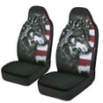 thumbnail image 1 of POLERO Wolf US Flag Pattern, Removable Dust Proof Car Seat Covers Washable Front Seat Covers for Auto, 1 of 11