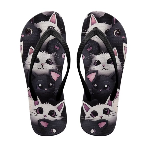 POLERO Women's Comfortable Flip Flops Cute Kitten Lightweight Summer Sandals with Non-Slip Sole