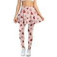 thumbnail image 1 of POLERO Women's Love Dog Paw Pink Yoga Skirted Leggings Workout Skirt with Leggings Yoga Athletic Tennis Skirt with Pockets for Women Full Length Fitness Running Lounge Pants Trousers, 1 of 7