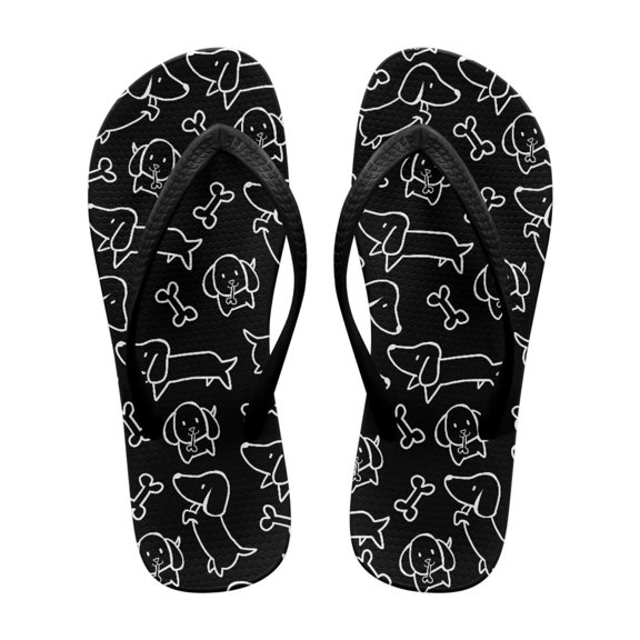 POLERO Womens Cute Cartoon Puppy Flip Flops Slip On Cushion Yoga Mat Soft Thong Sandals for Walking