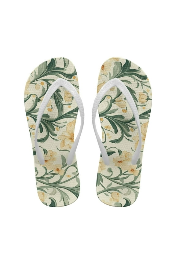 Womens Flip Flop Slippers Boho Floral Slip On Cushion Yoga Mat Comfortable Shower Sandals for Women
