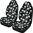 thumbnail image 1 of POLERO Wrap Around Fit Car Seat Cover for Auto, Nonslip Breathable Car Front Seat Cover Polyester Fabric Two Pack, Black Floral Lattice, 1 of 9