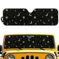 thumbnail image 1 of POLERO Yellow Moon&Stars Windshield Sun Shade for Car Off-road Vehicle Auto SUV Truck Foldable Front Window Sunshade Sun Visor Protector Block UV Rays Reflect Heat, 52.95" x 16.14", 1 of 7