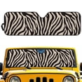 thumbnail image 1 of POLERO Zebra Print Car Windshield Sun Shade for Car Front Window Block UV Rays Animal Foldable Sun Visor Protector Sunshade to Keep Your Vehicle Cool 52.95”x 16.14”, 1 of 7