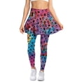 thumbnail image 1 of POLERODog Paw Rainbow Tie Dye Blue Skirted Yoga Legging Ruffle Pleated Tennis Leggings with Pockets Golf Skirts Full Length Running Pants for Women High Waisted Yoga Gym Workout Pants, 1 of 6