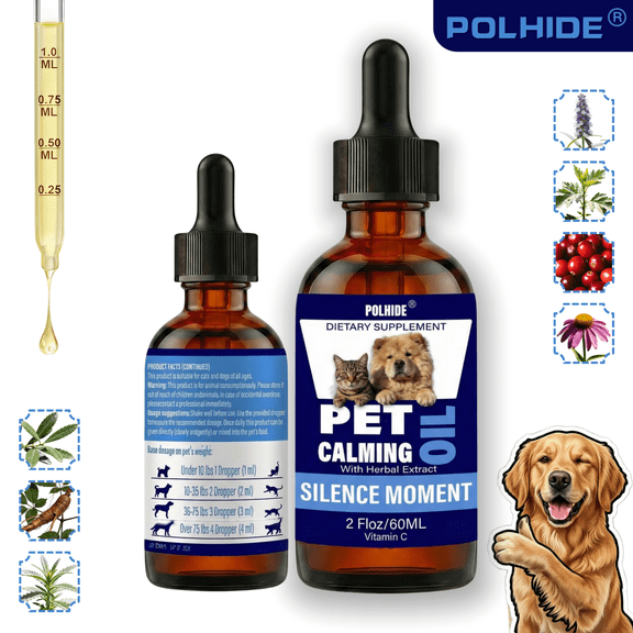 POLHIDE Cranberry Supplement for Dogs and Cats, Bacon Flavor, 2 fl oz