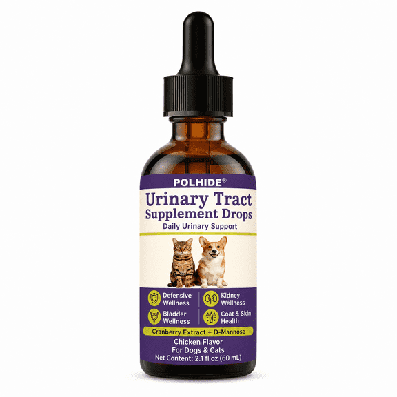 POLHIDE Cranberry Supplement for Dogs and Cats, Bacon Flavor, 2 fl oz