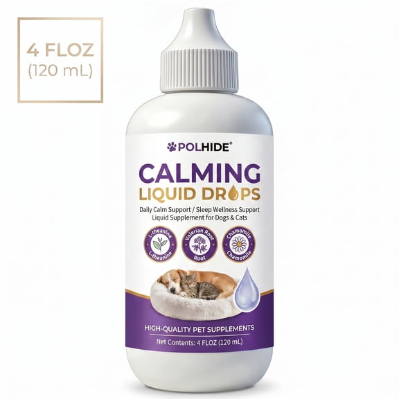 POLHIDE Pau D'Arco & Saccharomyces Boulardii Dog and Cat Probiotic Liquid Supplement, 5 Billion CFU/mL, 4 fl oz / 120 mL