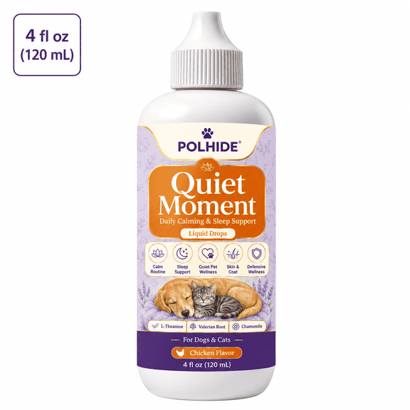 POLHIDE Pau D'Arco & Saccharomyces Boulardii Dog and Cat Probiotic Liquid Supplement, 5 Billion CFU/mL, 4.2 fl oz / 120 mL