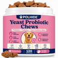 thumbnail image 1 of POLHIDE Yeast Probiotic Chews for Dogs, Itch Relief Sensitive Skin and Gut Health Support, 3 Billion CFU, Meat Flavor, 120 Count, 1 of 9