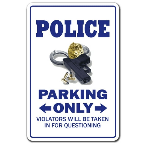 POLICE Aluminum Sign parking officer cop cops law patrolman detective | Indoor/Outdoor | 10" Tall