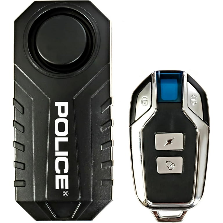 Police Bike Alarm with Remote 113dB Loud Scooter Alarm System, Anti Theft Motorcycle Alarm, Wireless Vibration Motion Sensor Waterproof Security