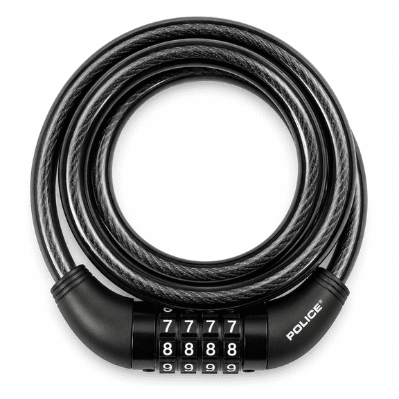 POLICE Bike Lock Cable, Combination Bicycle Lock, Cable Lock for Outdoor Equipment, 5ft Bike Lock