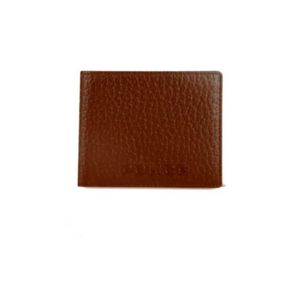 POLICE Hulkin Overflap Men's 100% Genuine Leather Coin Wallet with Card Holders, Gifts for Men- BROWN