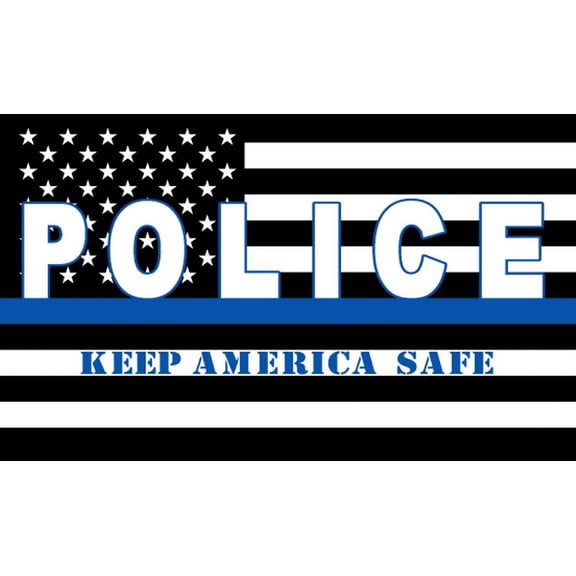 POLICE KEEP AMERICA SAFE 3'X5' Flag Rough Tex 68D Nylon