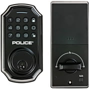 POLICE Keyless Entry Door Lock with Keypad - Smart Deadbolt Lock - Front Door Lock with 2 Keys - Electronic Combination Door Lock with App - Black