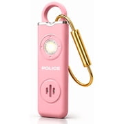 POLICE Personal Safety Alarm Keychain, 130DB Loud Rechargeable Emergency Alarm with LED Flashlight & SOS, Self Defense for Women, Kids, Seniors, Pink