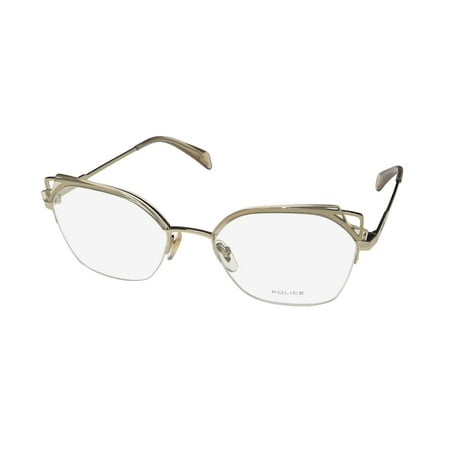 POLICE VPLA04 ZEPHIRUS 2 HALF-RIM CONTEMPORARY DESIGN HIP EYEGLASS FRAME/GLASSES