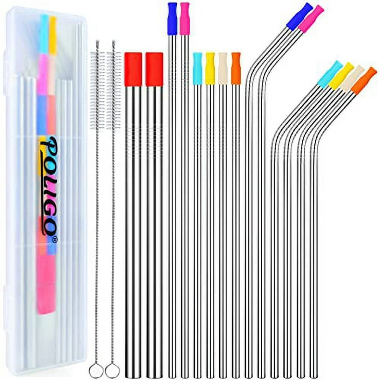https://i5.walmartimages.com/seo/POLIGO-16pcs-Reusable-Stainless-Steel-Straws-Silicone-Tips-8-5-10-5-Metal-Drinking-Straw-Set-Travel-Case-Cleaning-Brushes-Extra-Wide-Boba-20-30-Oz-Tu_d4a51181-5ee9-45fd-b3f1-f34f47d4a1ec.d67bdc960c0ee9a3063bd072878dd7e4.jpeg?odnHeight=768&odnWidth=768&odnBg=FFFFFF
