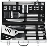 POLIGO 22PCS Deluxe Stainless Steel Grilling Tools Set - Outdoor BBQ Gift for Men