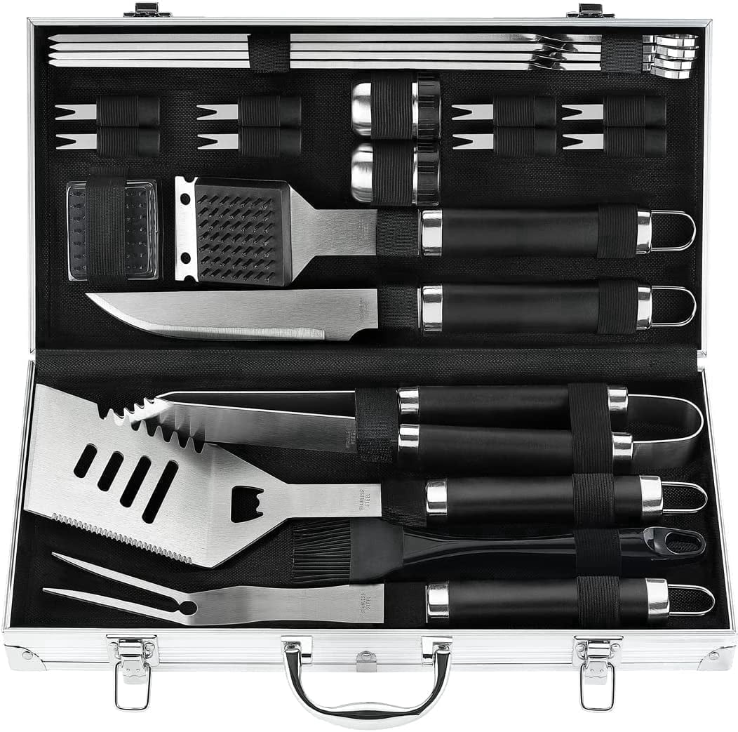 POLIGO 22PCS Grill Accessories Set for Outdoor Cooking, BBQ Tools with Case - Ideal Gifts for Men