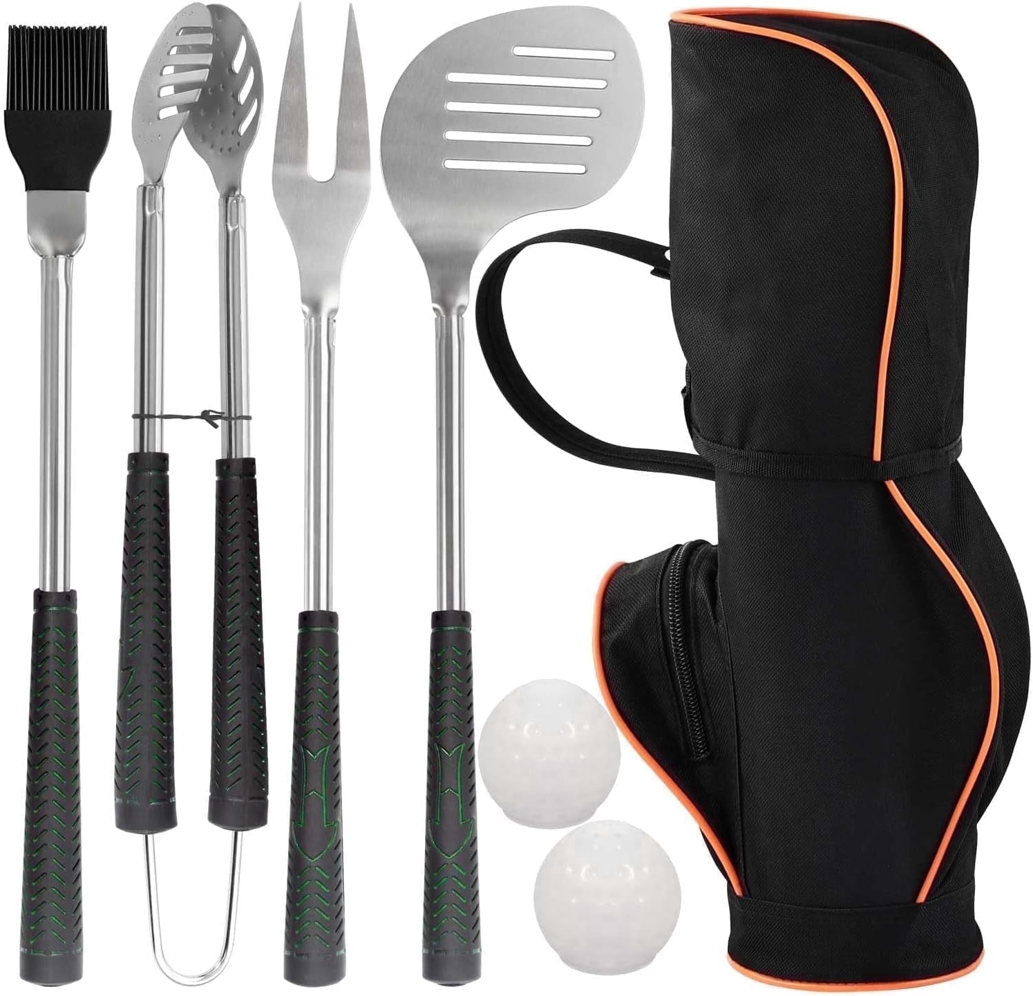 POLIGO 7PCS Stainless Steel Grill Accessories - Outdoor Cooking Set - Ideal BBQ Gift for Men/Dad