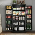 thumbnail image 1 of POLIHOME 50" Kitchen Pantry Storage Cabinets -LED Food Cabinets Cupboards with 2 Doors with Racks and Shelves Adjustable, 1 of 6